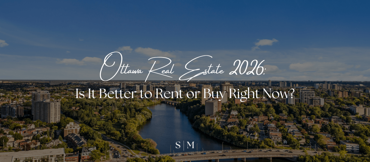 Ottawa real estate 2026 rent vs buy comparison featuring neighbourhoods including Kanata, Barrhaven, Orléans, Findlay Creek, Westboro, and Old Ottawa East.